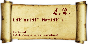 László Marián névjegykártya
